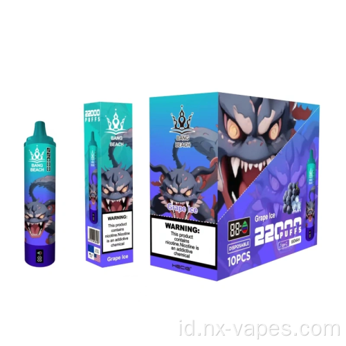 Bang Beach 22000 LED display rokok elektronik baru